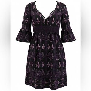 Nanette Lepore Embroidered Empire Dress Sz 4
